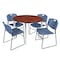 Regency Kahlo Round Table & Chair Sets, 48 W, 48 L, 29 H, Wood, Metal, Polypropylene Top, Cherry TPL48RNDCHCM44BE - alternate 1